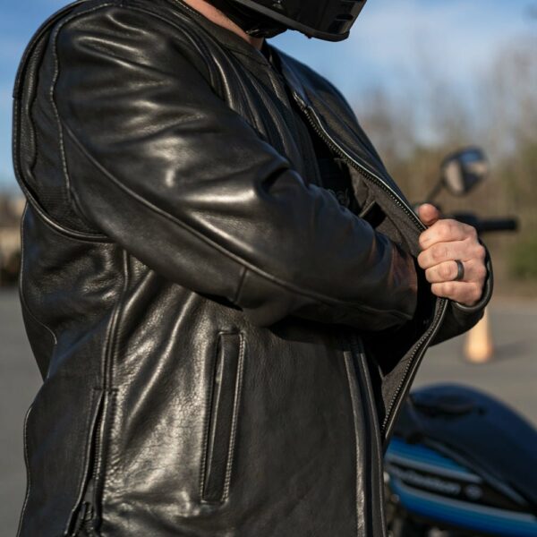 Motorbike Leather Jacket Revolt Men's Motorcycle Leather Jacket - Image 8