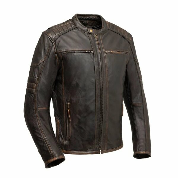 Motorbike Leather Jacket Rider Club - Men's Leather Motorcycle Jacket