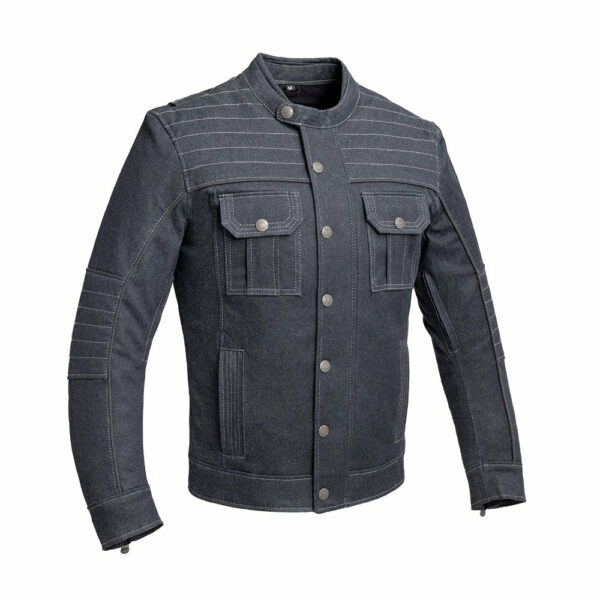 Motorbike Leather Jacket Rowdy Men's Thunder Denim Motorcycle Jacket