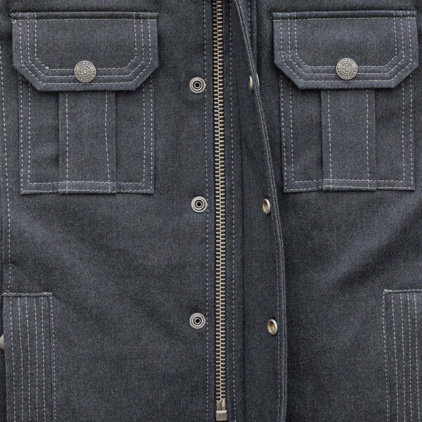 Motorbike Leather Jacket Rowdy Men's Thunder Denim Motorcycle Jacket - Image 4