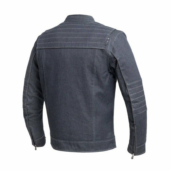Motorbike Leather Jacket Rowdy Men's Thunder Denim Motorcycle Jacket - Image 2