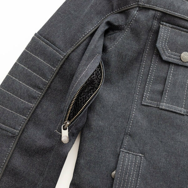 Motorbike Leather Jacket Rowdy Men's Thunder Denim Motorcycle Jacket - Image 3
