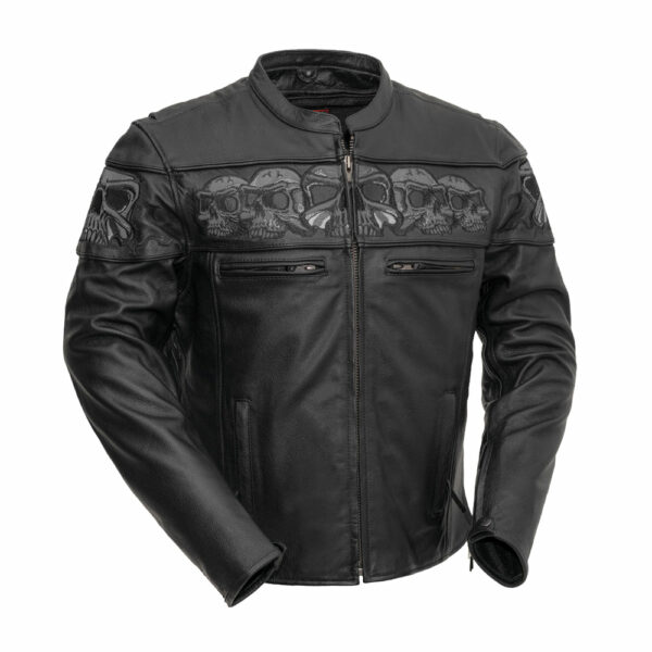 Motorbike Leather Jacket Savage Skulls Men's Motorcycle Leather Jacket