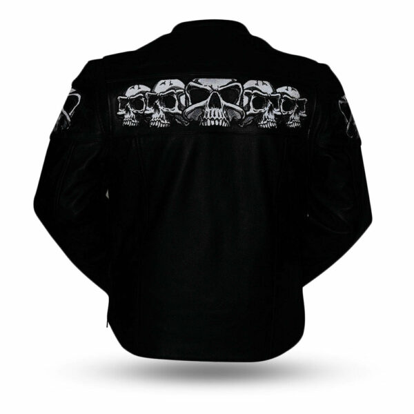 Motorbike Leather Jacket Savage Skulls Men's Motorcycle Leather Jacket - Image 2