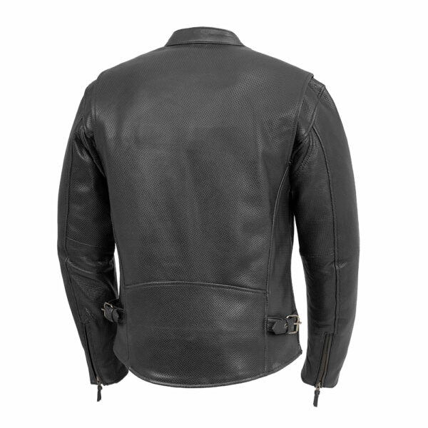 Motorbike Leather Jacket Turbine Men's Motorcycle Perforated Leather Jacket - Image 2