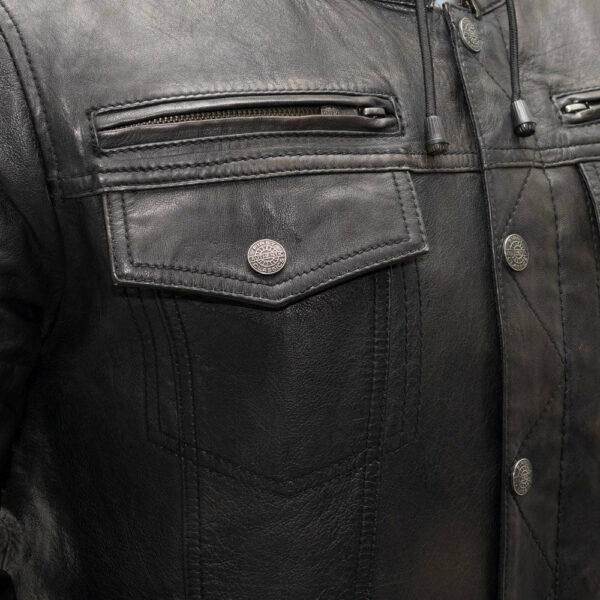 Motorbike Leather Jacket Vendetta Men's Motorcycle Leather Jacket - Image 5
