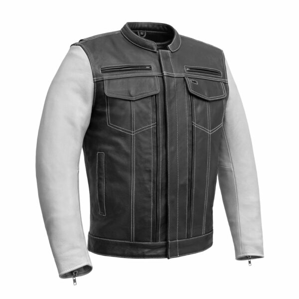 Motorbike Leather Jacket Vincent Men's Cafe Style Leather Jacket
