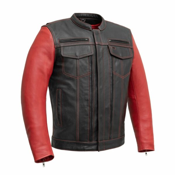 Motorbike Leather Jacket Vincent Men's Cafe Style Leather Jacket - Image 10