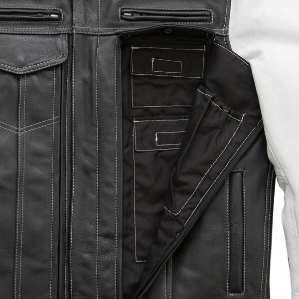 Motorbike Leather Jacket Vincent Men's Cafe Style Leather Jacket - Image 5