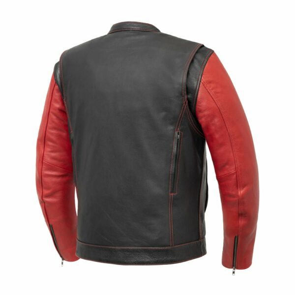 Motorbike Leather Jacket Vincent Men's Cafe Style Leather Jacket - Image 12