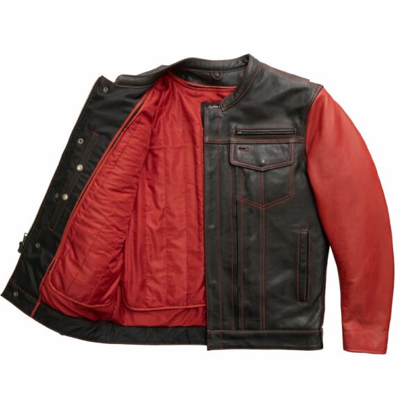 Motorbike Leather Jacket Vincent Men's Cafe Style Leather Jacket - Image 11