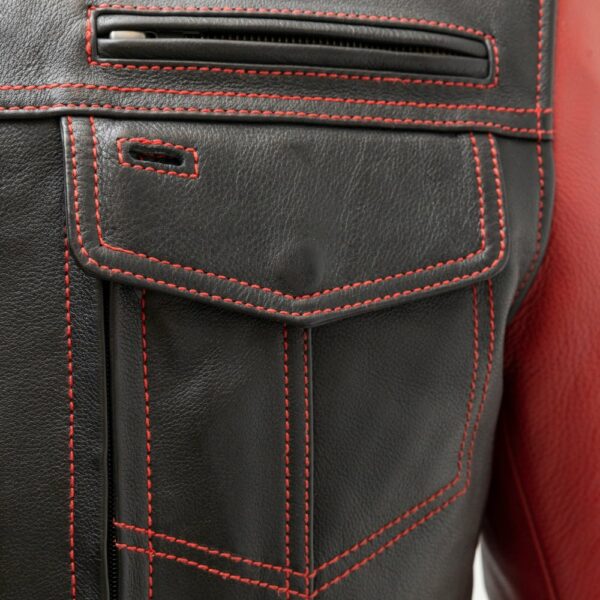Motorbike Leather Jacket Vincent Men's Cafe Style Leather Jacket - Image 13