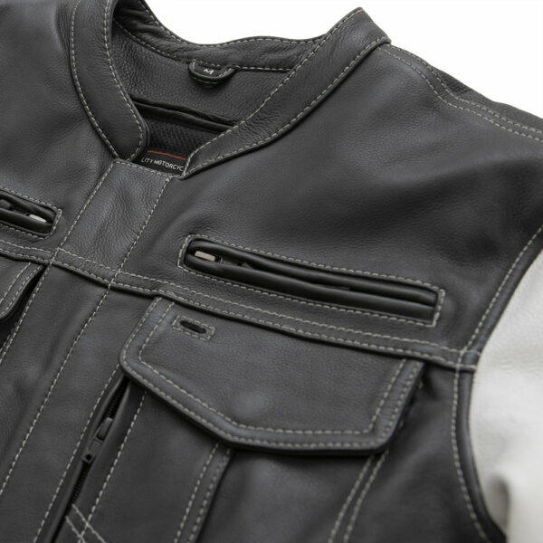 Motorbike Leather Jacket Vincent Men's Cafe Style Leather Jacket - Image 6